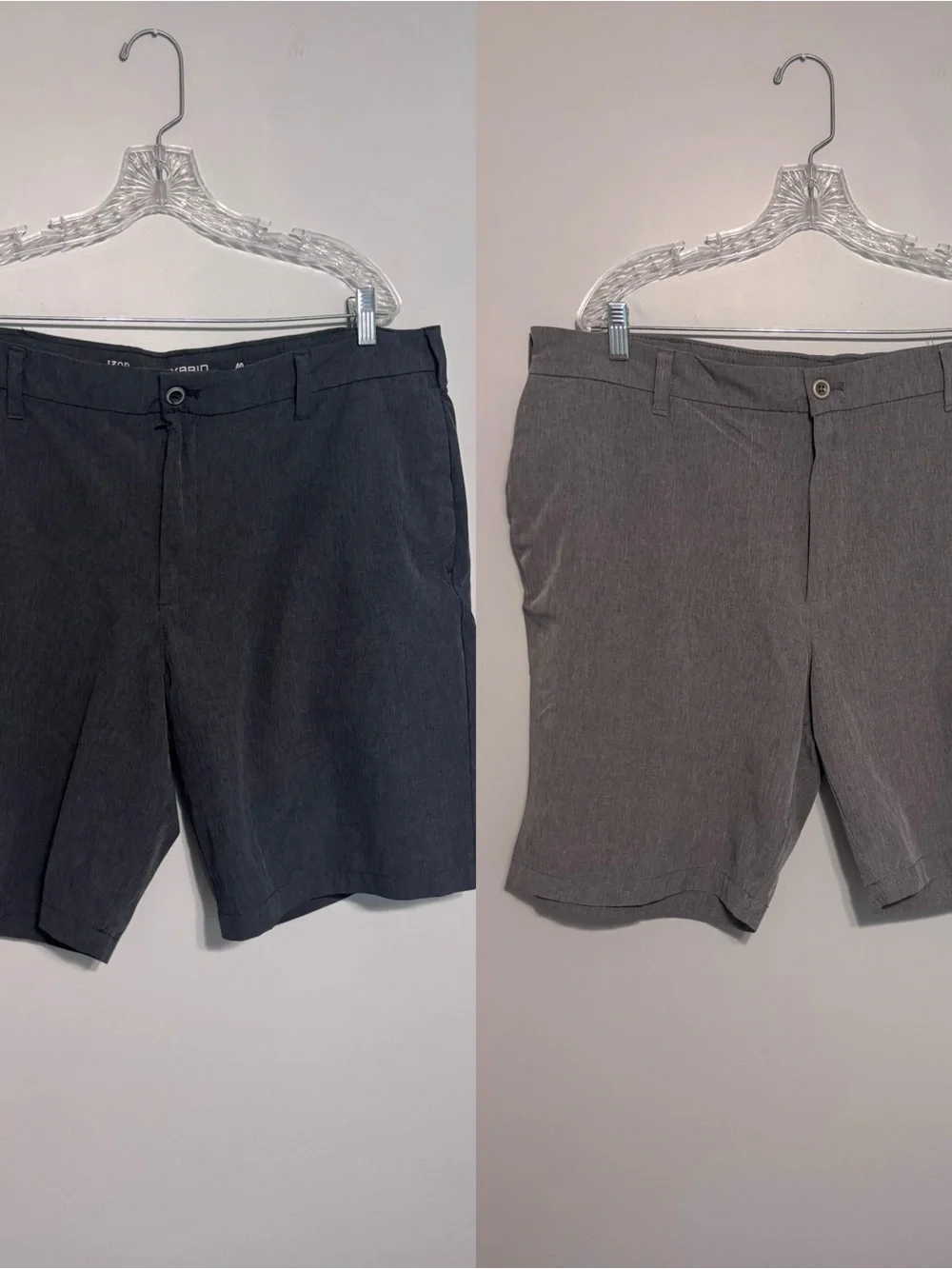 Bundle of Two Pairs of Izod Men's Gray Flat-Front Dress Shorts